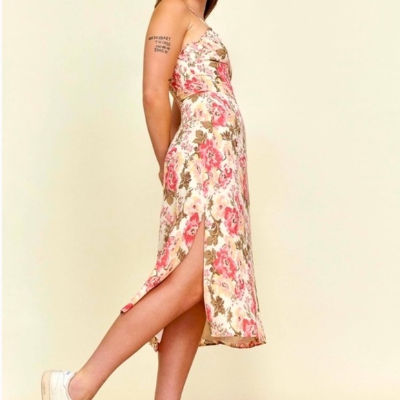 Reformation Cassandra Cream Maxi Sundress Spaghetti Strap Sleeveless Size 10 - Picture 3 of 10